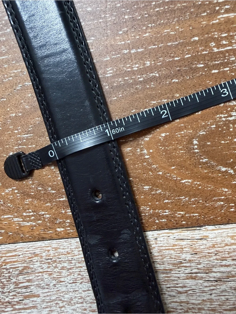 Cole Haan XL Men's Black Leather Belt with Gold Buckle